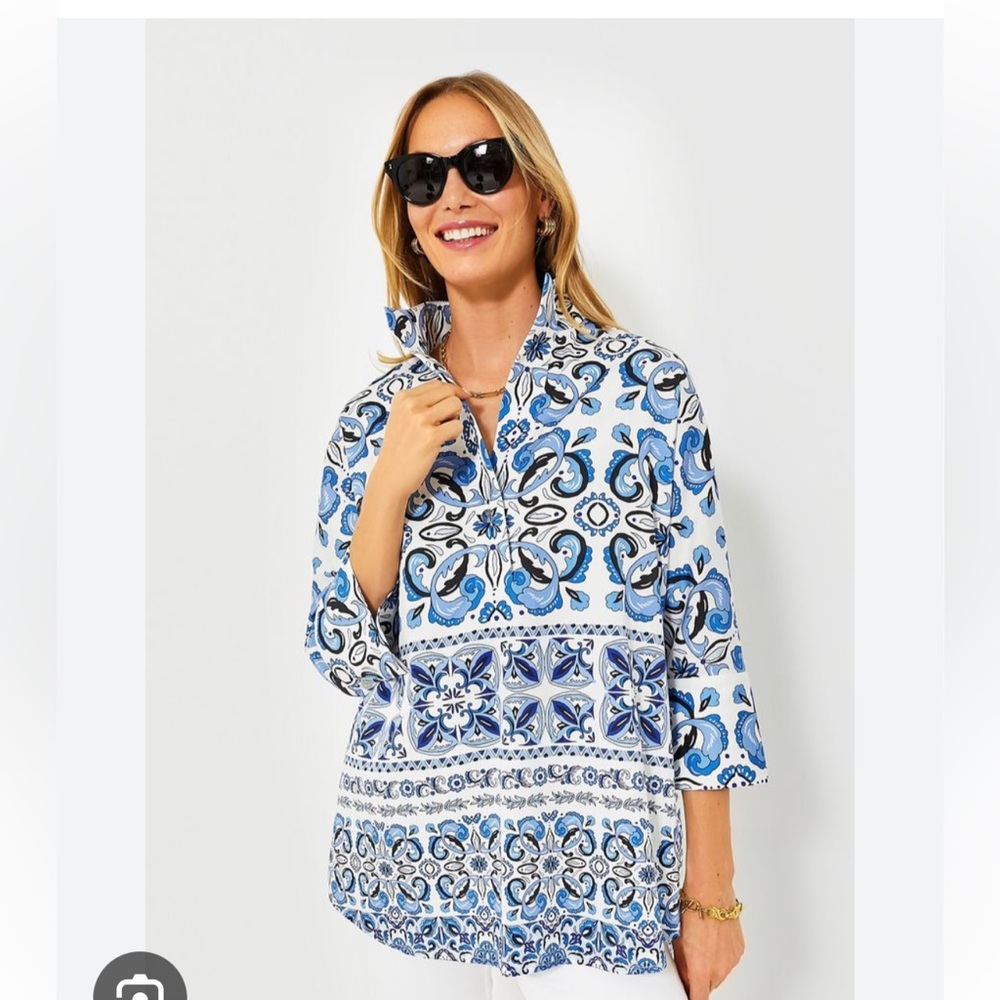Tuckernuck willow blouse in tile print